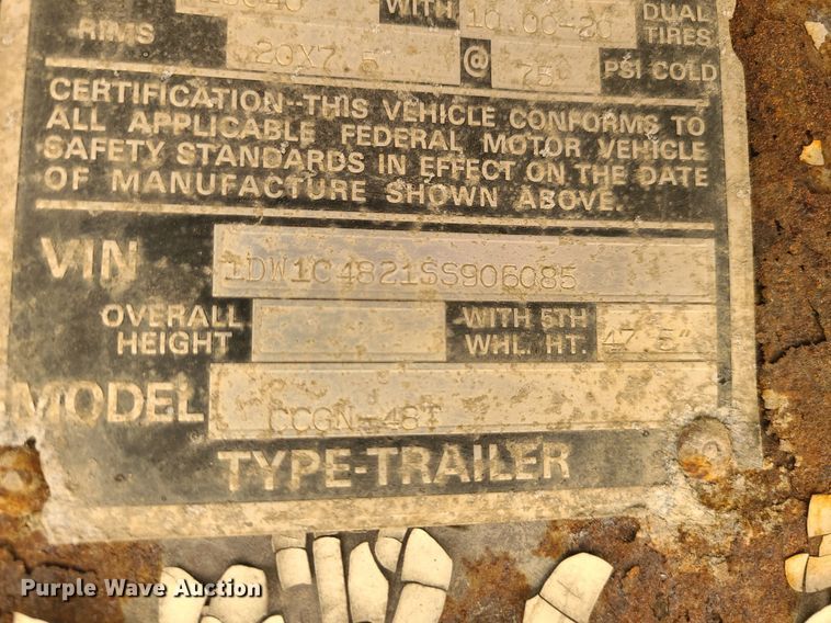 image for item MG9739 1995 Stoughton CCGN-48T  dry van trailer