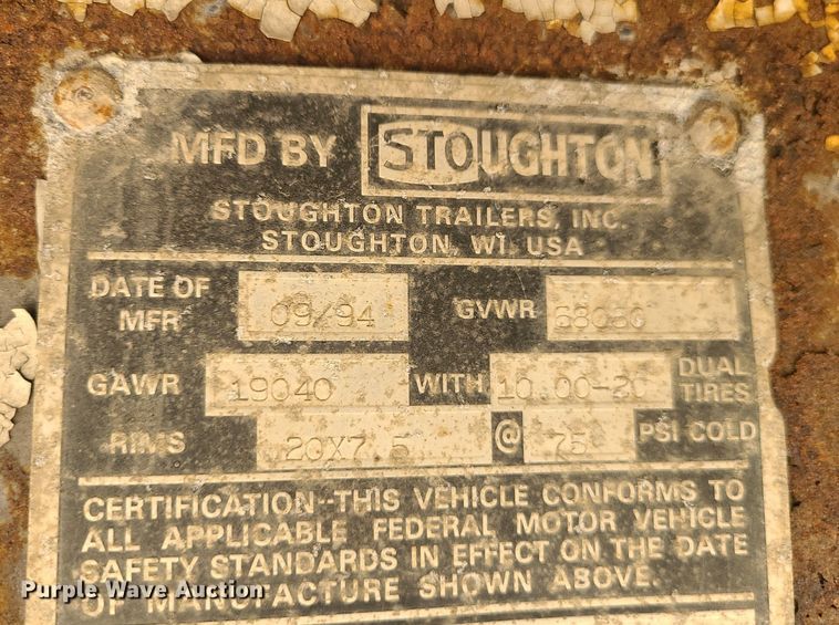image for item MG9739 1995 Stoughton CCGN-48T  dry van trailer