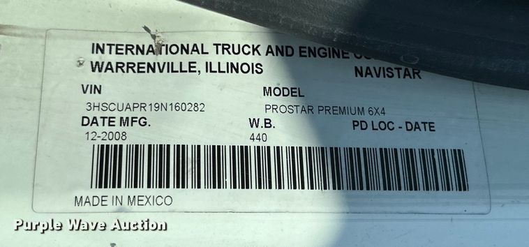 image for item ML9164 2009 International ProStar Eagle  semi truck