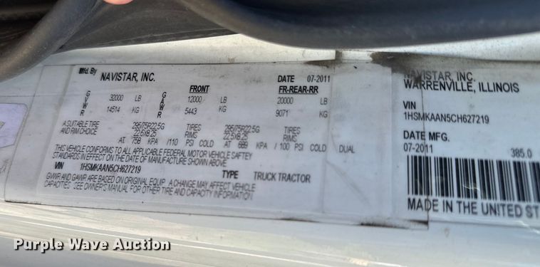 image for item ML9181 2012 International DuraStar 4400  truck