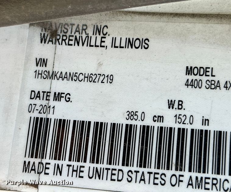 image for item ML9181 2012 International DuraStar 4400  truck