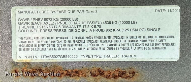 image for item ML9193 2016 Take 3 PL5  car carrier