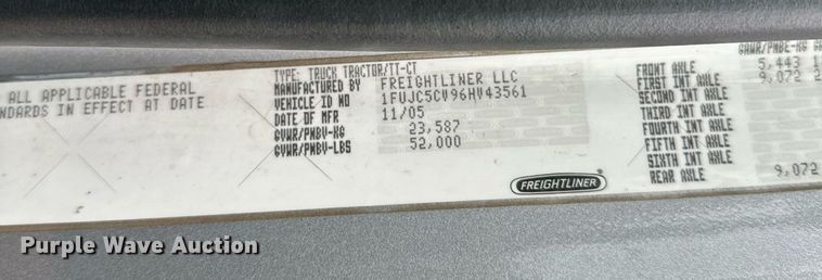 image for item MQ9345 2006 Freightliner Business Class M2 112  semi truck