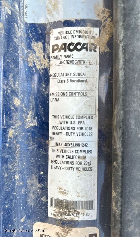 image for item MQ9351 2018 Kenworth T880  concrete pump truck