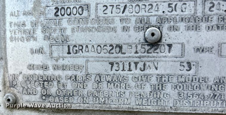 image for item NL9519 1990 Great Dane 7311TJWN 53  dry van trailer