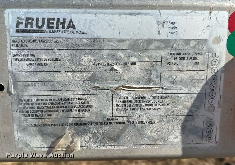 image for item NP9459 2000 Fruehauf  flatbed trailer