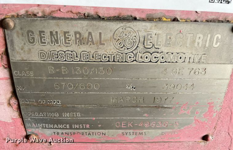 image for item DM0366 1977 General Electric Class B-B130/130  locomotive