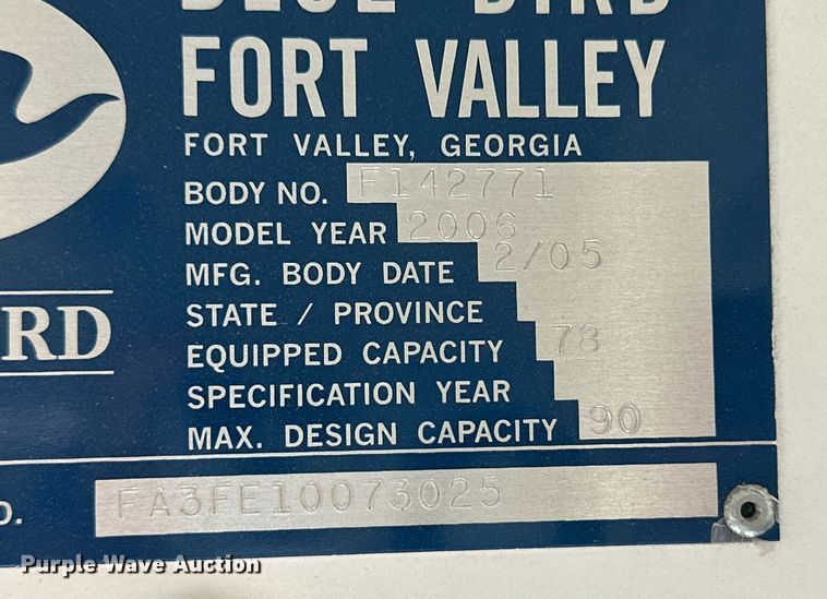 image for item DM2607 2006 Blue Bird  school bus