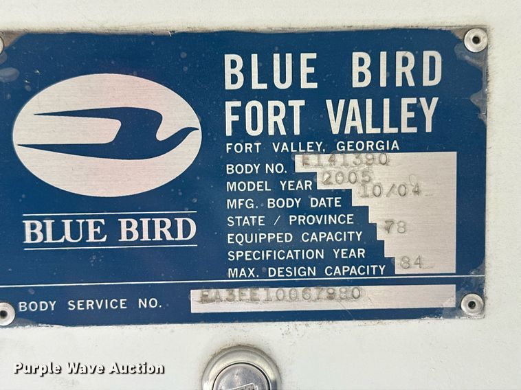 image for item DM2608 2005 Blue Bird  school bus