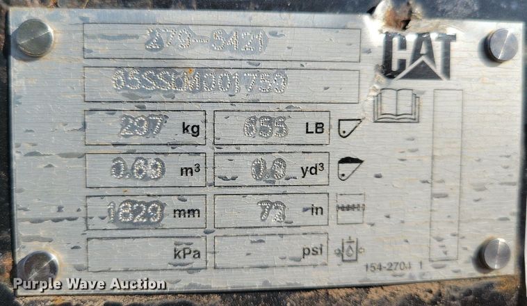 image for item DN4095 Caterpillar 279-S421  skid steer bucket
