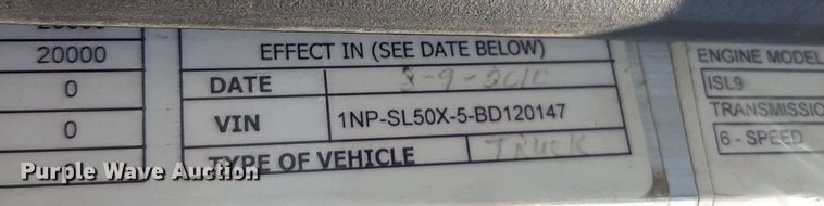 image for item DO3091 2011 Peterbilt 365  dump truck