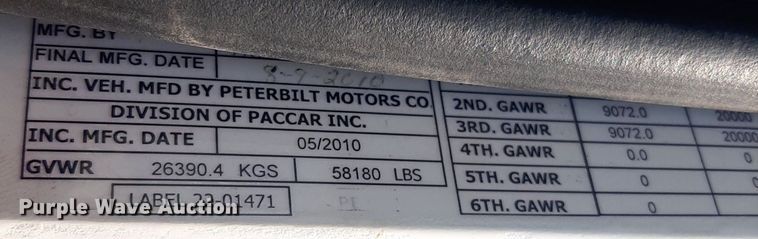 image for item DO3091 2011 Peterbilt 365  dump truck