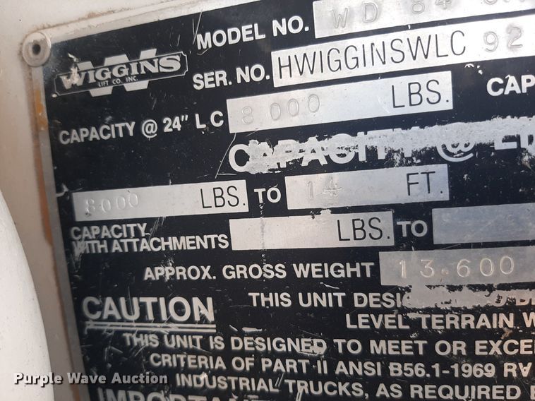 image for item DO3110 Wiggins WD84UV  forklift