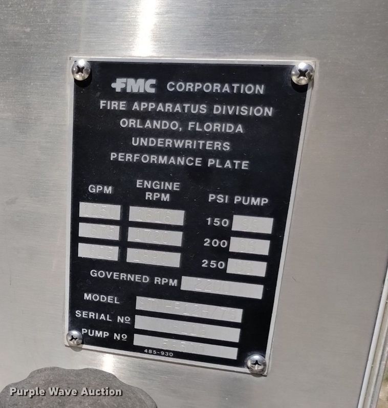 image for item DP3400 1989 Spartan CA26-2142  pumper fire truck