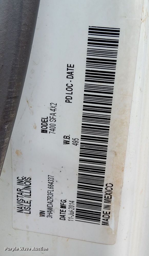 image for item DP3403 2015 International 7400  vacuum truck