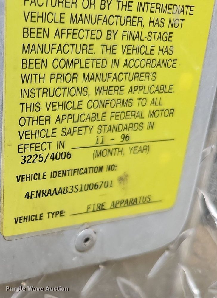 image for item DQ0129 1997 Emergency One Cyclone II  pumper fire truck