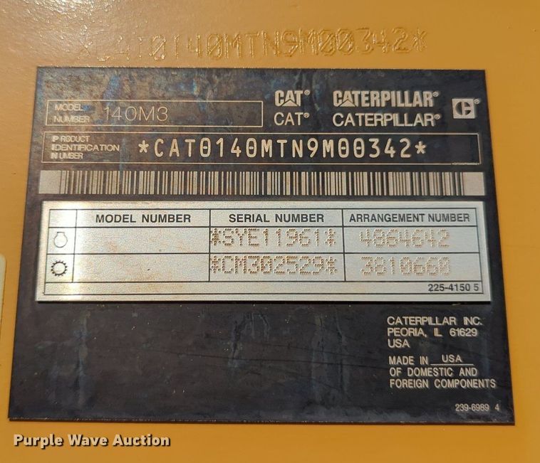 image for item DR6994 2016 Caterpillar 140M3  motor grader