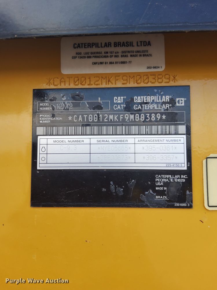 image for item DR6995 2013 Caterpillar 12M2 VHP Plus  motor grader