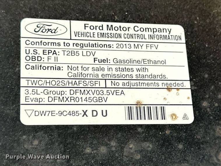 image for item DS2262 2013 Ford Taurus Police Interceptor