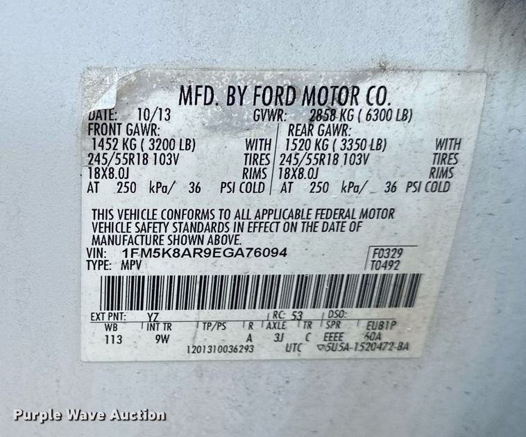 image for item DS2263 2014 Ford Explorer Police Interceptor  SUV