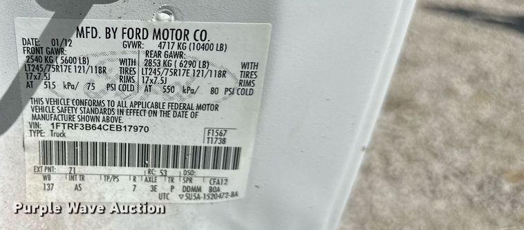 image for item DS2264 2012 Ford F350 pickup truck