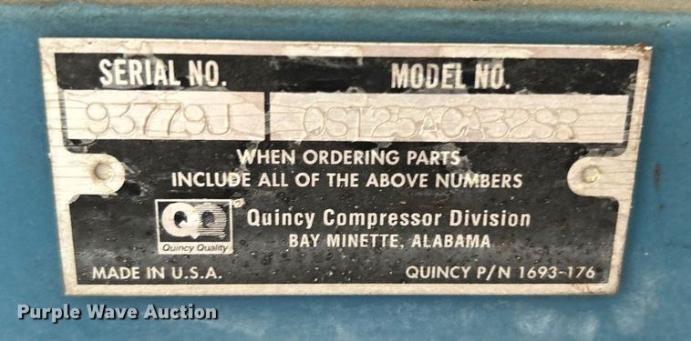 image for item GH9303 Quincy QST25ACA32SR  air compressor