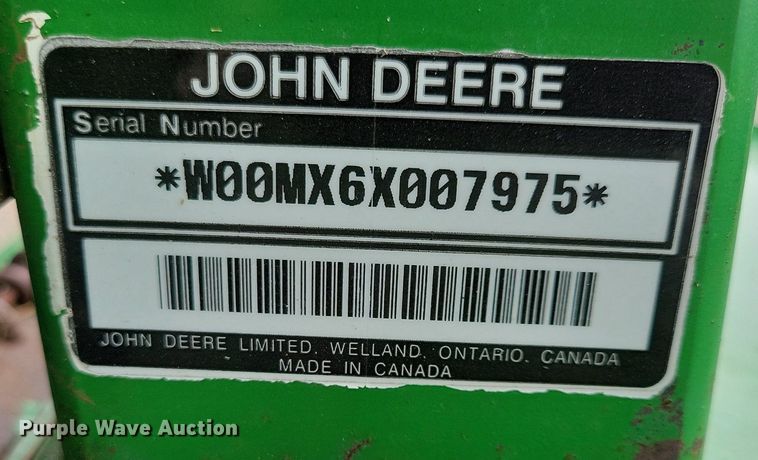 image for item IQ9873 John Deere MX6  rotary mower