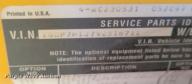 image for item IQ9875 1997 GMC C8500  dump truck