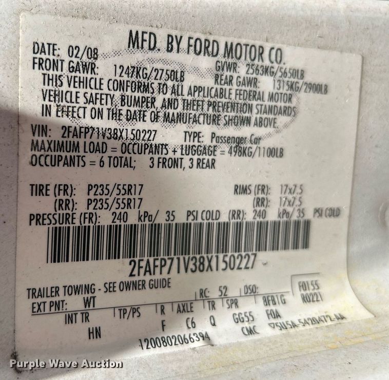 image for item LE9572 2009 Ford Crown Victoria Police Interceptor 