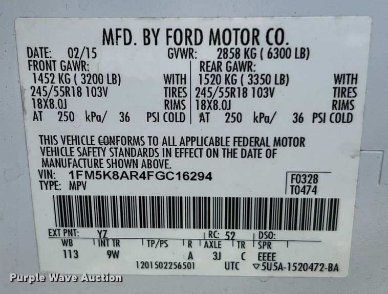 image for item LF9402 2015 Ford Explorer Police Interceptor  SUV