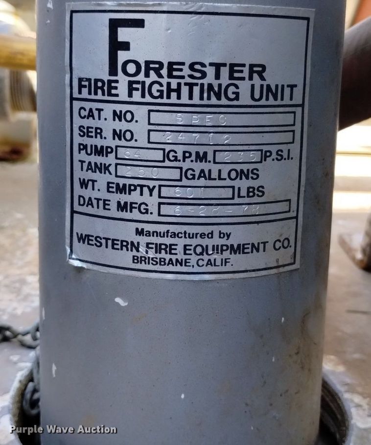 image for item LP9686 1978 Forester  brush fire skid unit