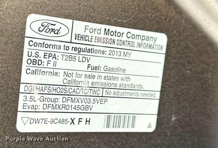 image for item LQ9005 2013 Ford Taurus Police Interceptor