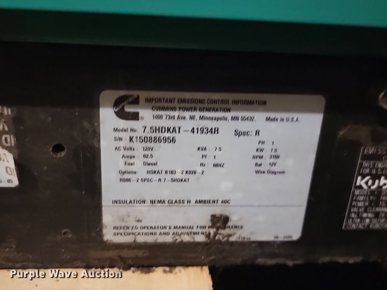 image for item LQ9144 Cummins Onan Commercial QD  generator