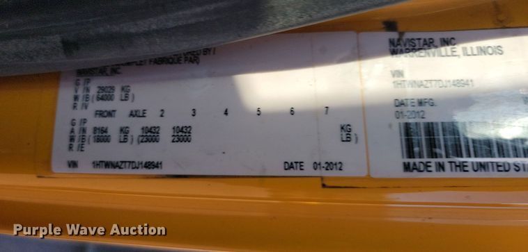 image for item LQ9145 2013 International WorkStar 7500  dump truck