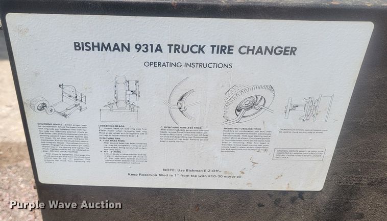image for item LQ9268 Bushman 931A  tire machine