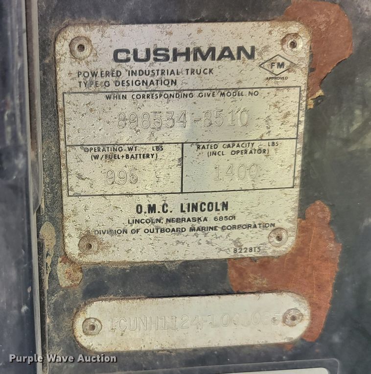 image for item LQ9277 Cushman  utility cart