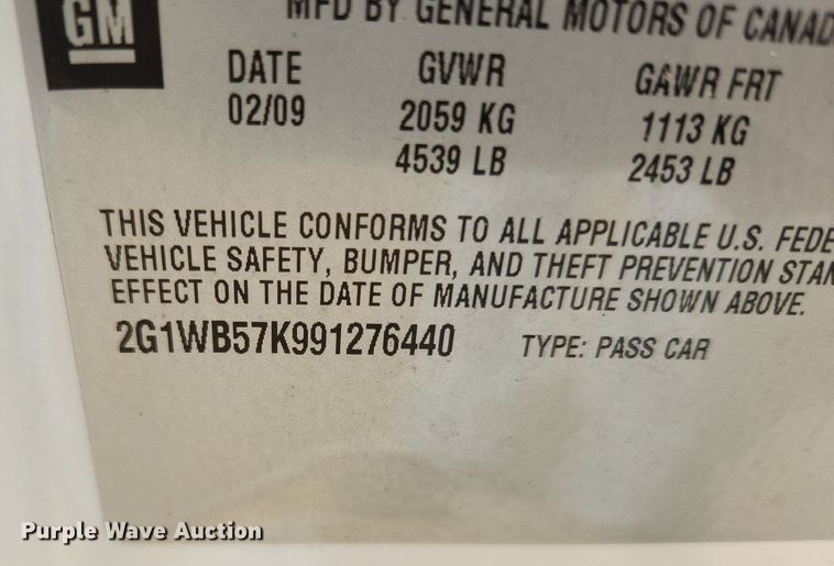 image for item LX9745 2009 Chevrolet Impala LS