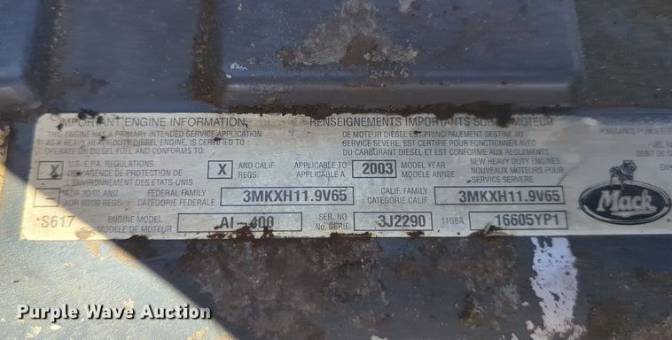 image for item LY9308 2004 Mack CV713 Granite  dump truck