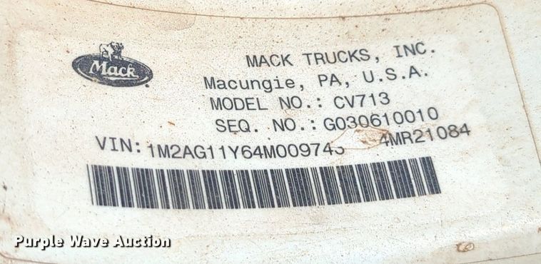 image for item LY9308 2004 Mack CV713 Granite  dump truck
