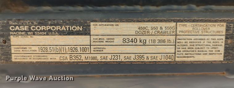 image for item LY9315 1999 Case 550G  dozer