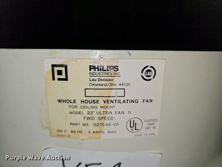 image for item ME9018 (2) Philips Ultra Fan II 22" exhaust fans