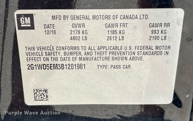 image for item MG9432 2011 Chevrolet Impala