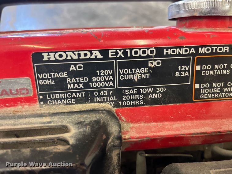 image for item MG9457 Honda EX1000  generator