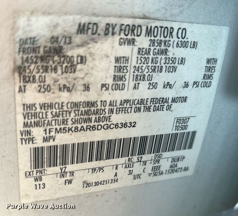 image for item MG9991 2013 Ford Explorer Police Interceptor  SUV