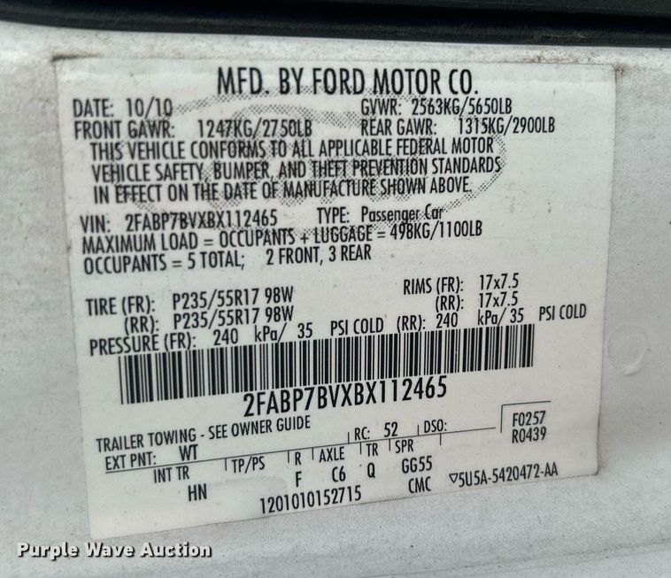 image for item MG9994 2011 Ford Crown Victoria Police Interceptor