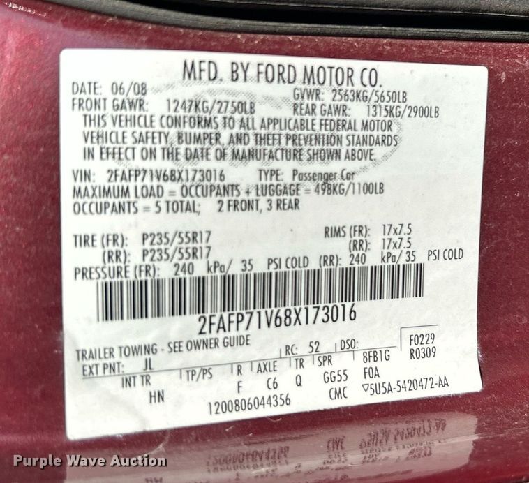 image for item MG9999 2008 Ford Crown Victoria Police Interceptor