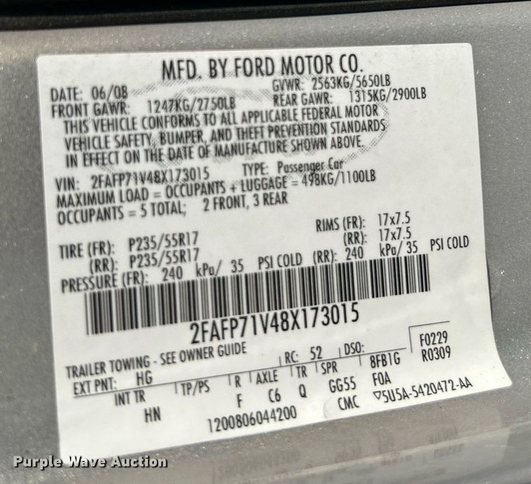 image for item MH9005 2008 Ford Crown Victoria Police Interceptor