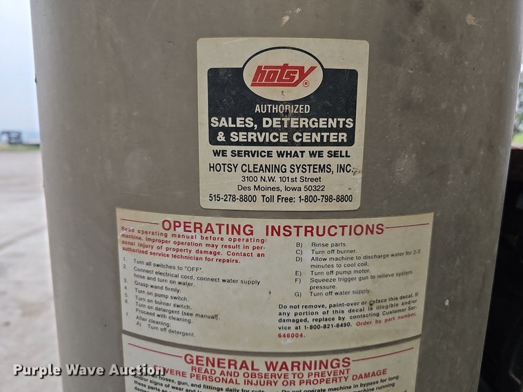 image for item MH9302 Hotsy 982SS/1  hot pressure washer