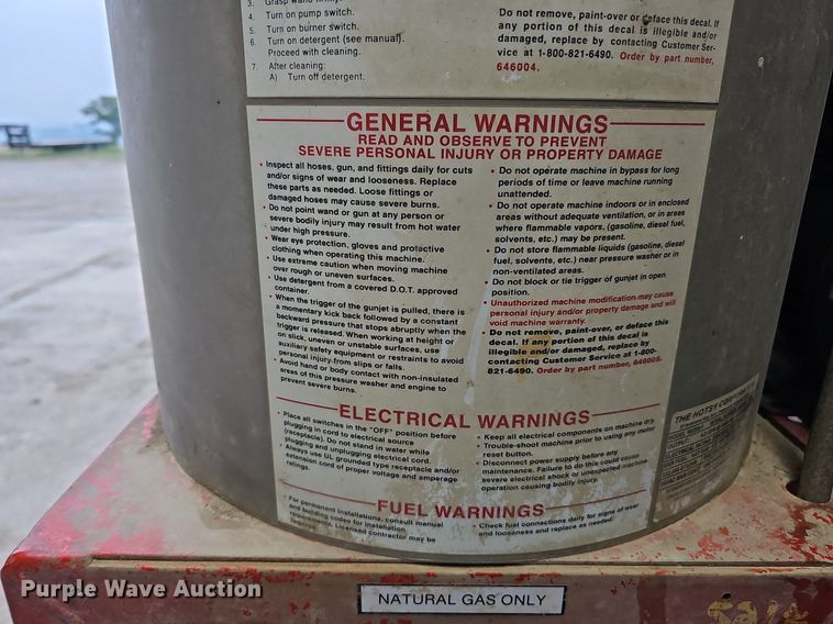 image for item MH9302 Hotsy 982SS/1  hot pressure washer