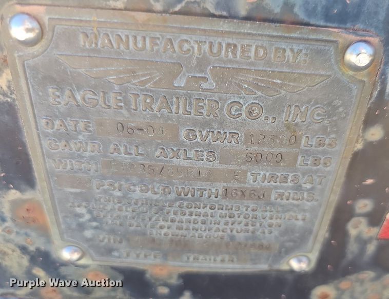 image for item MP9325 2004 Eagle  utility trailer